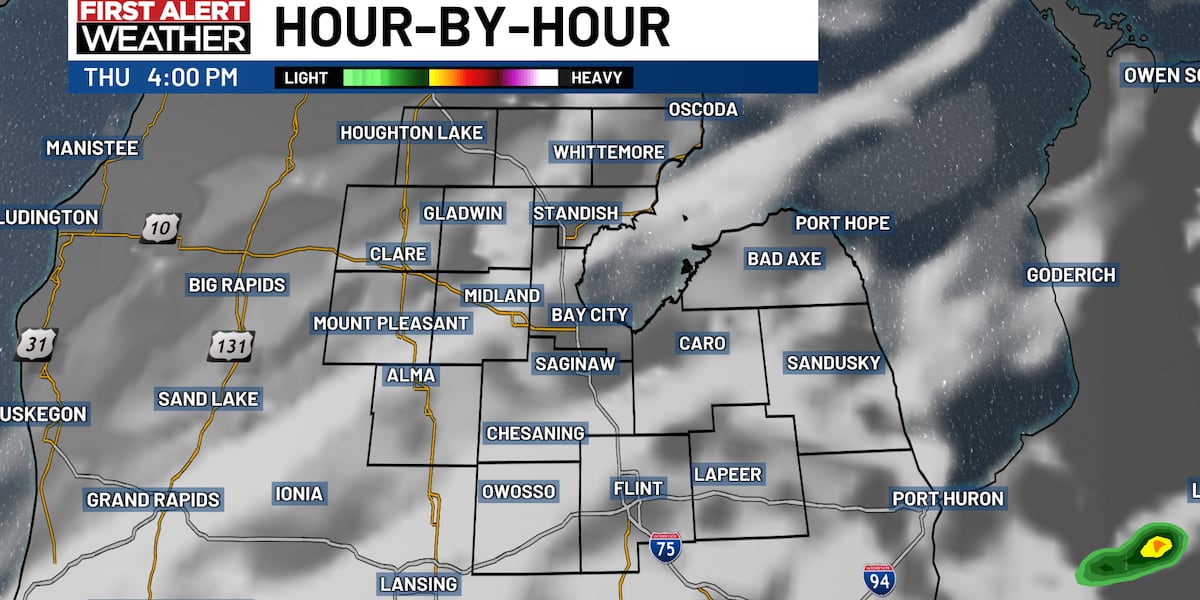 A few spotty showers Thursday