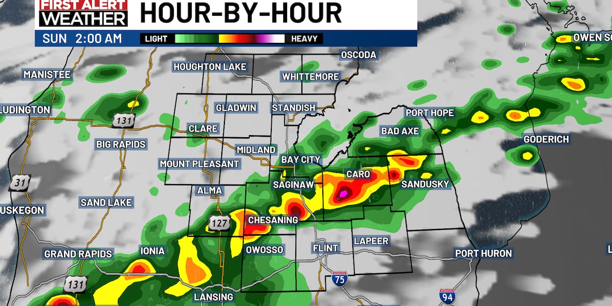 Storms Possible Tonight, Cool Sunday, Dry Monday, Wet Mid-Week