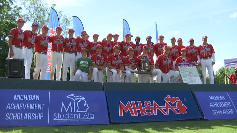 The Irish win the Division 4 Baseball State Championship.