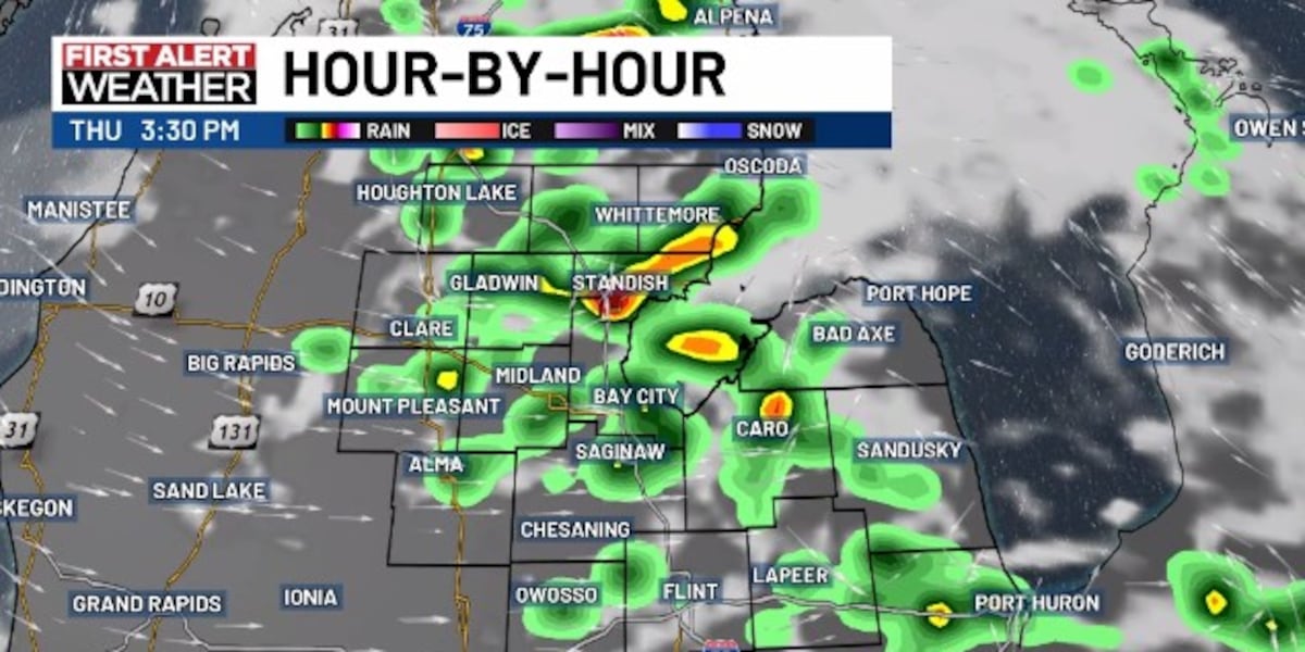 🔴Occasional rain & storms continue through Thursday