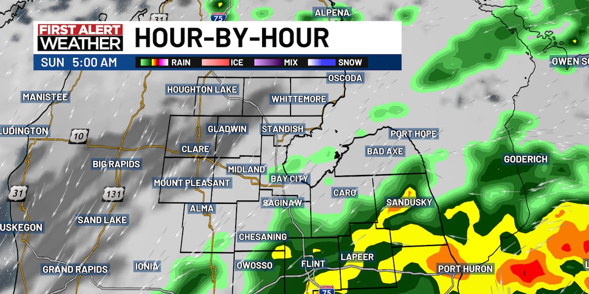 Light Rain Continues Across Mid-Michigan