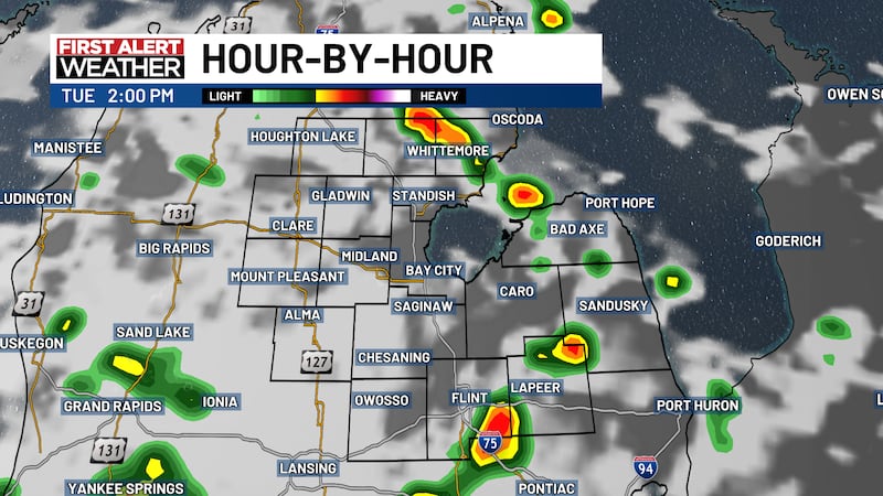 Showers & Storms Tuesday Afternoon