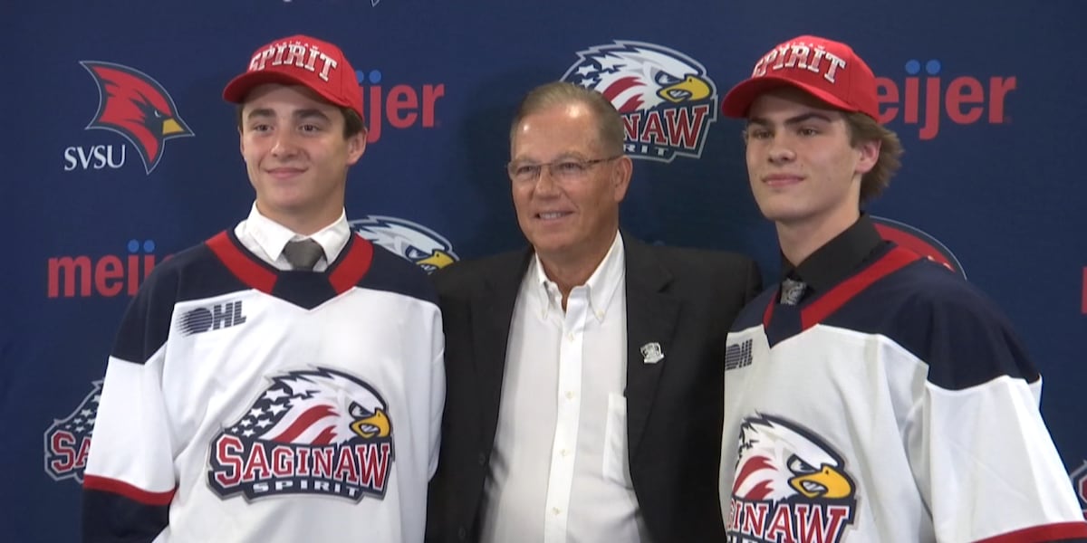 Drew Bate, Kyler Lauder sign OHL Scholarship and Development Agreements in Saginaw
